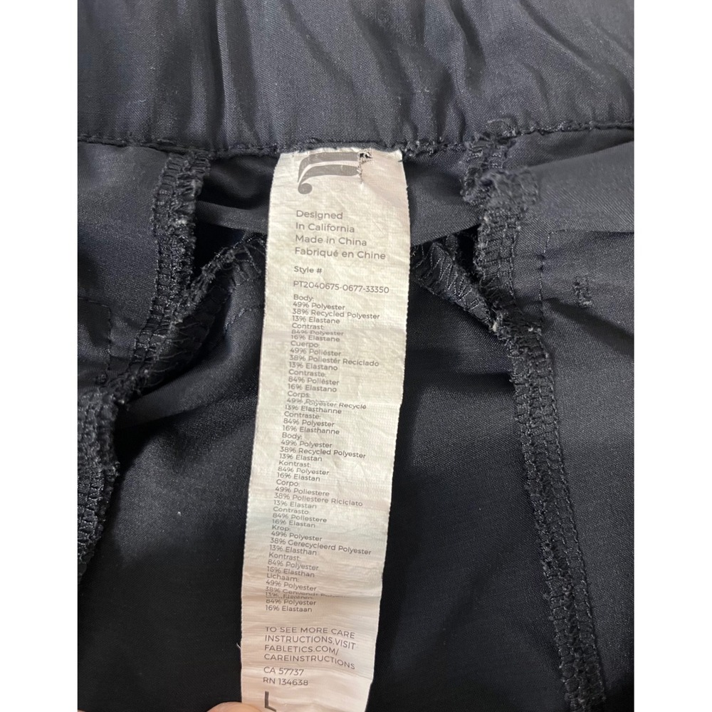 Fabletics One Pant Mens Large Black Stretch Recycled Athletic Trousers PT2040675 - Picture 3 of 6